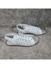 J.Crew 100% Leather Solid White Black Sandals Size 9 1/2 - photo 4