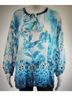 Johnny Was 100% Cupro Floral Blue Ivory Blouse Size XXL - photo 8