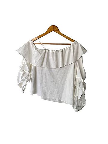 Alice + Olivia Off Shoulder Long Sleeve T-Shirt (view 2)
