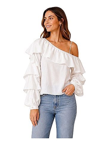 Alice + Olivia Off Shoulder Long Sleeve T-Shirt (view 1)
