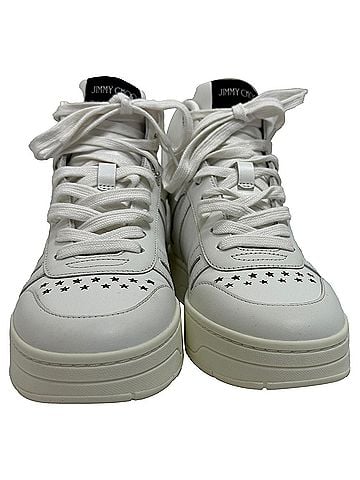 Jimmy Choo Jimmy Choo Hawaii High-To Sneakers in White Leather (view 2)
