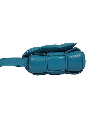 Bottega Veneta Bottega Veneta Padded Cassette Shoulder Bag in Blue Lamb Leather (view 2)