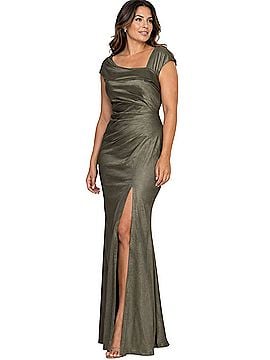 Xscape Metallic Taffeta Cocktail Dress (view 1)