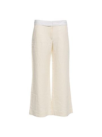 Victoria Beckham Victoria Beckham Flared Pants in White Wool (view 1)