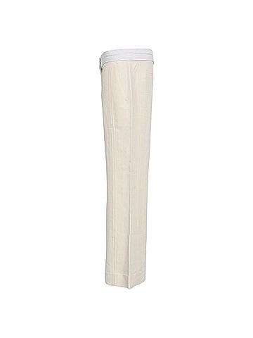 Victoria Beckham Victoria Beckham Flared Pants in White Wool (view 2)