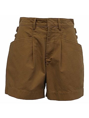 Isabel Marant Isabel Marant Fairy Pleated Shorts in Brown Cotton (view 1)