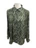 H&M 100% Polyester Snake Print Green Button-Down Shirt Size 10 - photo 1