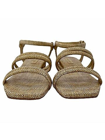 Cult Gaia Cult Gaia Ankle Strap Flat Sandals in Beige Raffia (view 2)