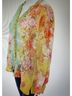 Johnny Was 100% Cupro Floral Multi Color Yellow Green Long Sleeve Blouse Size XL - photo 6