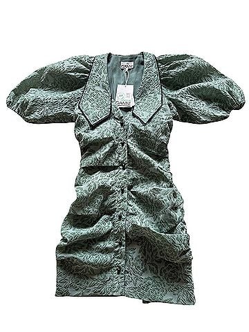 Ganni Organza Floral Jacquard Mini Dress Cocktail Dress (view 1)