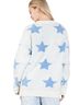 Blue Velvet Star Pattern Cozy Pullover Sweater - photo 2
