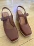 Intentionally Blank 100% Leather Brown Tan Mule/Clog Size 6 - photo 4