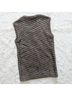 Tucker 100% Wool Stripes Brown Ivory Sleeveless Blouse Size S - photo 9