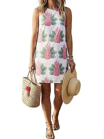 KATIE KIME Spring Pineapples Casual Dress (view 1)