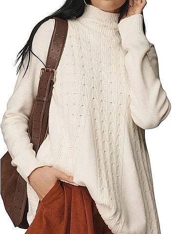 Anthropologie Pilcro Cable Knit Swing Sweater Pullover Sweater (view 1)