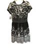 Gabby Skye Floral Checkered-gingham Black White Cocktail Dress Size 8 - photo 2