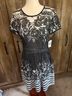 Gabby Skye Floral Checkered-gingham Black White Cocktail Dress Size 8 - photo 12