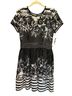 Gabby Skye Floral Checkered-gingham Black White Cocktail Dress Size 8 - photo 1