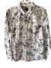 Talbots Floral White Black Button-Down Shirt Size 14 - photo 1