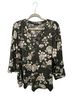 Papermoon Floral White Black Long Sleeve Blouse Size 1X - photo 1
