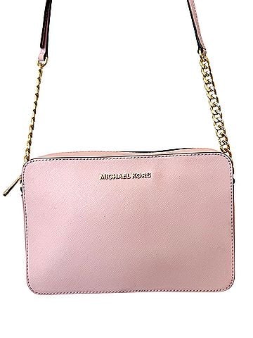 Michael Kors Pink Saffino Jet Set Bag Leather Crossbody Bag (view 1)
