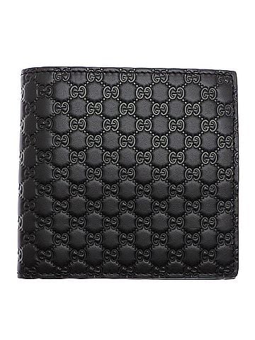 Gucci Gucci Outlet Item: Women's/Men's Bi-fold Wallet, 150413, Microguccissima Leather, Black (view 1)