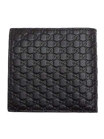 Gucci Gucci Outlet Item: Women's/Men's Bi-fold Wallet, 150413, Microguccissima Leather, Black (view 2)