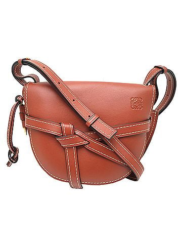 Loewe Loewe Gate Small Women's Shoulder Bag, Leather, Brown (view 1)