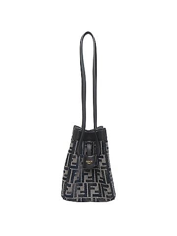 Fendi Fendi Origami Shoulder Bag for Women, 8BS083 ASU0, Canvas, Navy (view 1)
