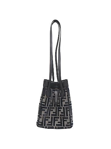 Fendi Fendi Origami Shoulder Bag for Women, 8BS083 ASU0, Canvas, Navy (view 2)