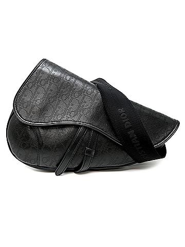 Christian Dior Christian Dior Dior Saddle Bag Oblique Galaxy Trotter Women's Shoulder 1ADP0093VPI Leather Black (view 1)