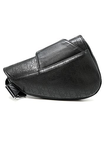 Christian Dior Christian Dior Dior Saddle Bag Oblique Galaxy Trotter Women's Shoulder 1ADP0093VPI Leather Black (view 2)