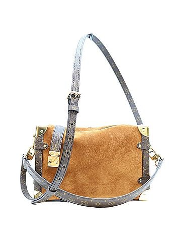 Louis Vuitton LOUIS VUITTON M15072 Monogram Suede Calf Leather Tan Side Trunk MM Shoulder Bag (Brown) for Women (view 1)