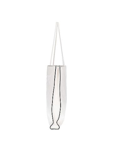 Prada PRADA 1BG429 Smooth Leather Embossed Logo Triangle Plate Tote Bag White Silver Hardware Women's (view 2)