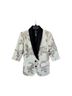 Smythe 71% Linen 29% Cotton 100% Wool 100% Rayon Floral Tan Black Blazer Size 4 - photo 1