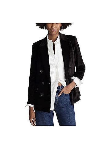 Madewell Peak Lapel Double Breasted Velvet Blazer (view 1)