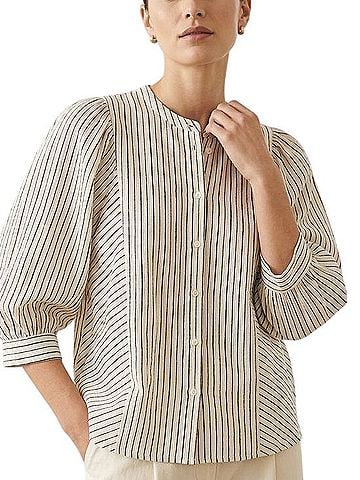 BA&SH Lioba 3/4 Sleeve Button-Down Shirt (view 1)
