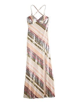 Violet Weekend Junior’s Violet Weekend Stripe Sequin Lace up, Back down Cocktail Dress (view 1)