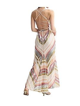 Violet Weekend Junior’s Violet Weekend Stripe Sequin Lace up, Back down Cocktail Dress (view 2)