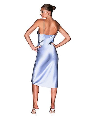 fleur du mal Silk Cowl Slip Dress Cocktail Dress (view 2)