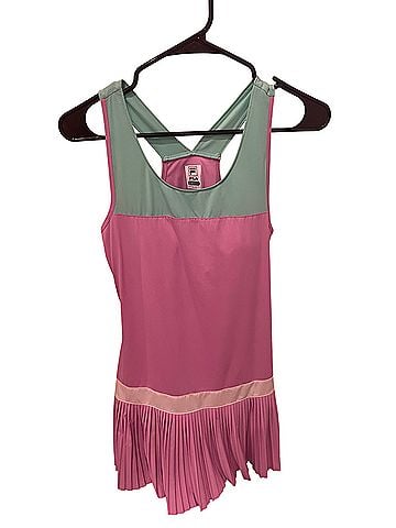 FILA Fila Mint and Pink Pleated Mini Dress Active Dress (view 1)