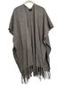 Ann Taylor Gray Open-Front Fringe Shawl Poncho - photo 1