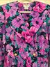 Talbots 100% Polyester Floral Pink Purple Casual Dress Size 14 - photo 5