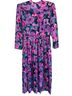 Talbots 100% Polyester Floral Pink Purple Casual Dress Size 14 - photo 2
