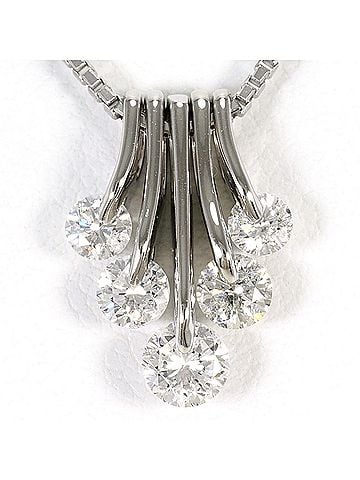 Unbranded PT900 Platinum / PT850 Necklace with Diamonds (0.13ct and 0.20ct), Total Weight 7.4g, 46cm, Jewelry (view 1)