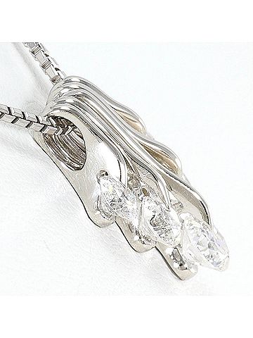 Unbranded PT900 Platinum / PT850 Necklace with Diamonds (0.13ct and 0.20ct), Total Weight 7.4g, 46cm, Jewelry (view 2)