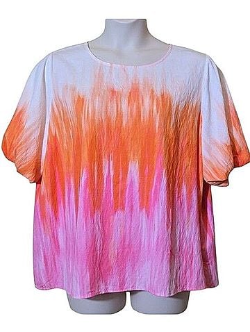 Vince Camuto Tiedye Puff Sleeve Top Short Sleeve Blouse (view 1)