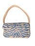STAUD Zebra Print Blue White Shoulder Bag One size - photo 2