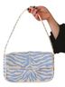 STAUD Zebra Print Blue White Shoulder Bag One size - photo 1