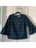 Vineyard Vines 98% Polyester 2% Silk 100% Polyester Plaid Blue Green 3/4 Sleeve Blouse Size 6 - photo 9